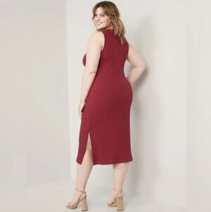 Old Navy Fitted Sleeveless Rib-Knit Midi Dress